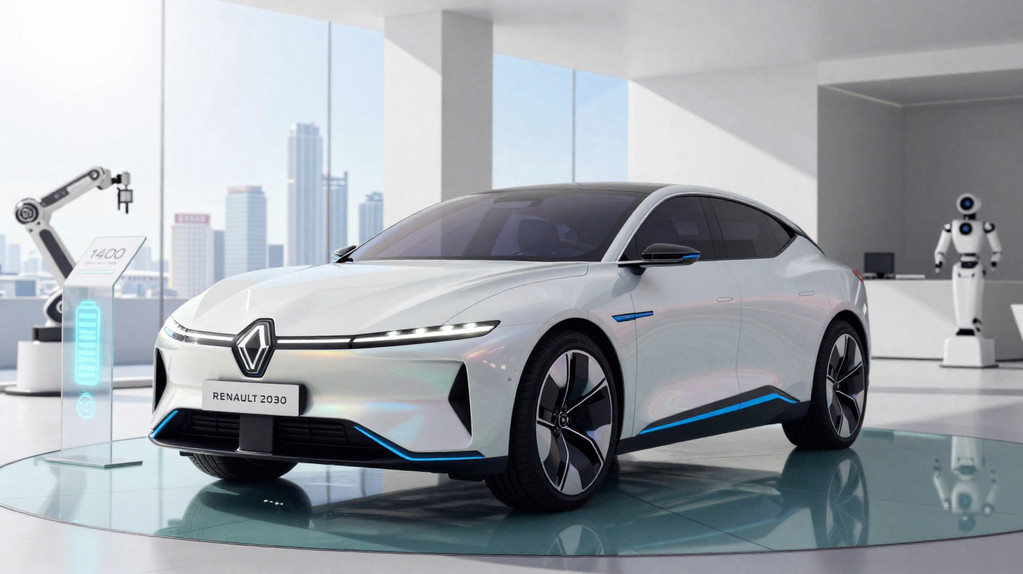 Imagem de um motor elétrico moderno, com destaque para seus componentes, ilustrando a tecnologia da Renault sem terras raras.